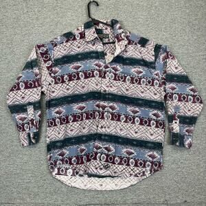 Jansport‎ Shirt Button Down 80s 90s Aztec Western Funky Western Mens L Cowboy